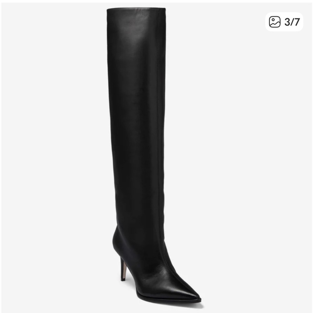 Tamara Mellon Trinity Black Leather Heeled Boots - Picture 3 of 14